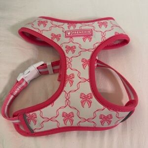 Frenchie reversible Pink and White Dog Harness